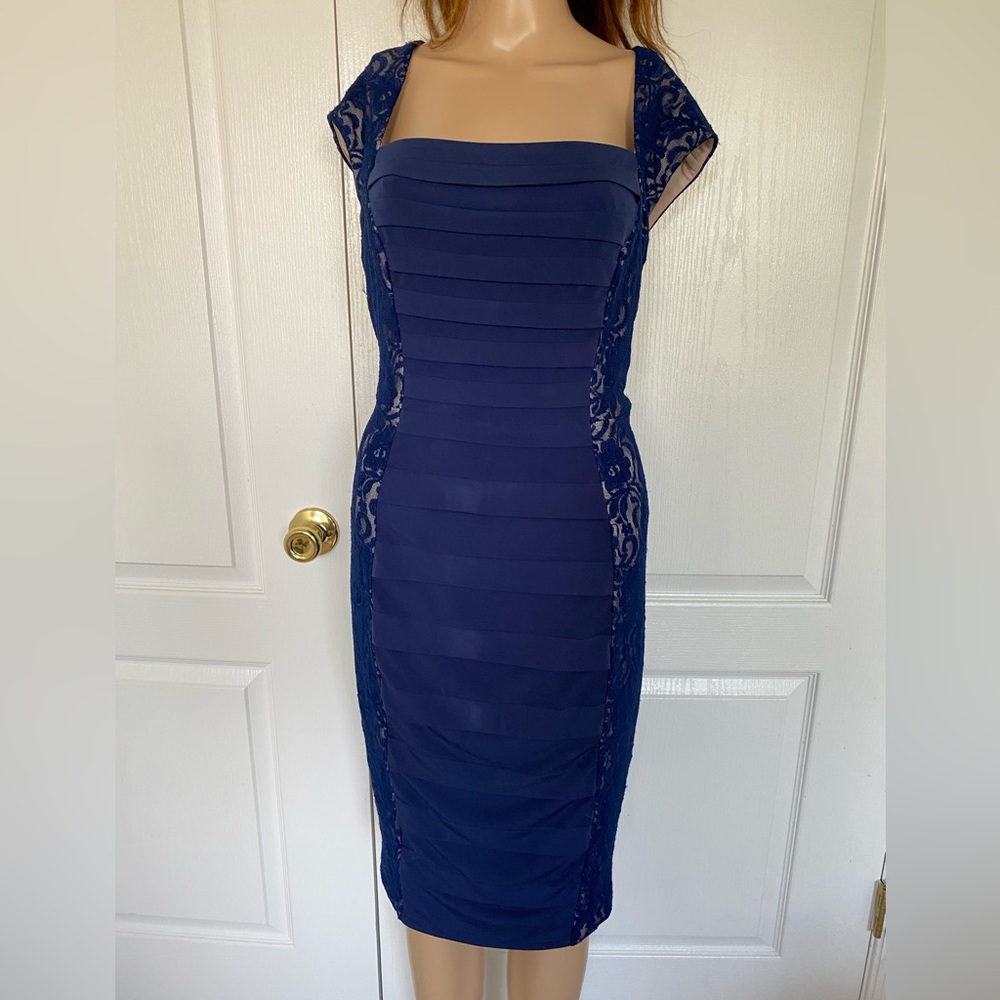 dressbarn Navy Lace Midi Dress
